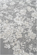 Schwerer Perlen Spitzenstoff Off-White/ Couture Spitzenstoff mit Blumen/ Braut Designer Spitze// L22-505