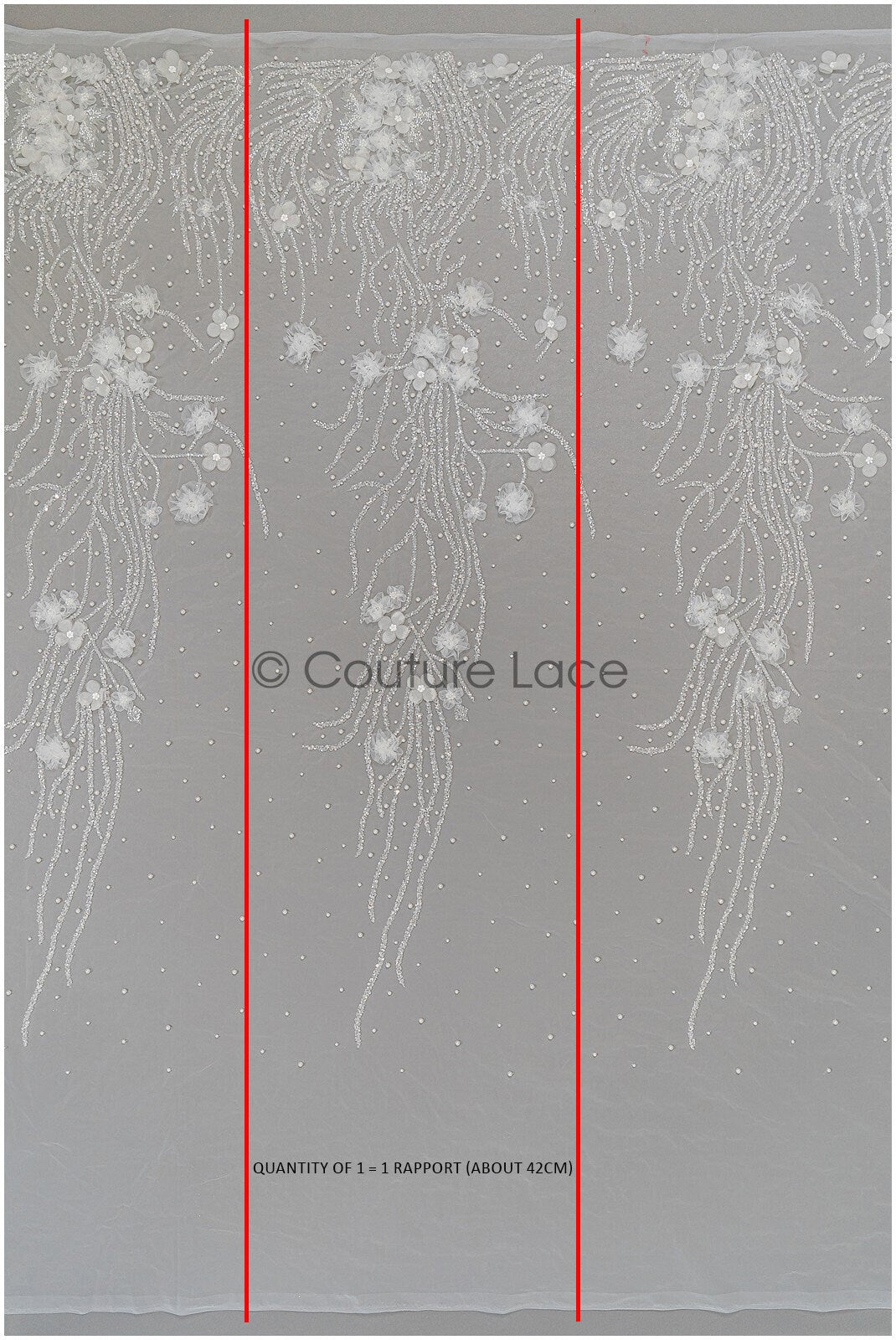 Hand beaded bridal lace/ 3D flower lace fabric/ beaded wedding dress lace/ designer couture lace/ handmade lace// L21-185