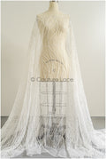 Beautiful pearl lace fabric with lines and waves/ Couture lace fabric with pearls &amp; sequins/ Bridal lace off-white// L22-481