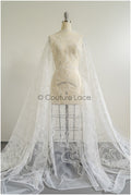 Wunderschöner Spitzenstoff mit Wellenmuster/ Couture Spitzenstoff Off-White/ Braut Wellenspitze// L22-464