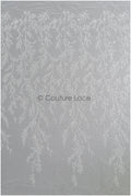 Beautiful pearl lace fabric with fine leaves/ Couture lace fabric with pearls &amp; sequins/ Bridal lace off-white// L22-469