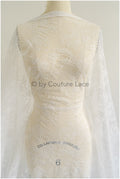 French floral lace/ bridal raschel lace/ French veil lace/ bridal chanitilly lace/ Edwardian lace fabric// L22-519