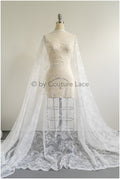 French floral lace/ bridal raschel lace/ French veil lace/ bridal chanitilly lace/ Edwardian lace fabric// L22-519