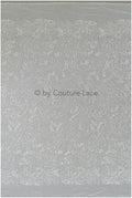 Schwerer Spitzenstoff mit Linien/ Couture Spitzenstoff mit Perlen & Pailletten/ Couture Spitzenstoff Off-White/ Brautspitze// L22-490