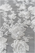 1.3yds/ 1.2m - Romantic bridal lace fabric/ floral couture lace fabric / L22-269B-REST-1.2Yds