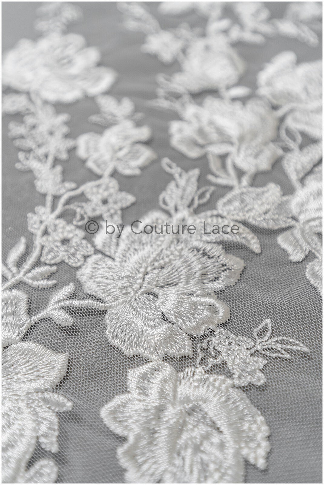 1.3yds/ 1.2m - Romantic bridal lace fabric/ floral couture lace fabric / L22-269B-REST-1.2Yds