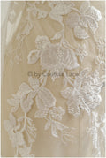1.3yds/ 1.2m - Romantic bridal lace fabric/ floral couture lace fabric / L22-269B-REST-1.2Yds