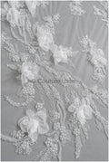 Perlen Braut Spitzenstoff Off-Whtie/ schwere Perlenspitze/ Couture Spitzenstoff/ Couture Brautspitze Stoff// L22-477