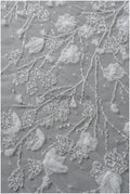 3D flower lace fabric/ pearl bridal fabric/ romantic flower lace fabric with 3D flowers/ wedding lace fabric // L22-476