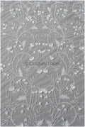 Perlen Braut Spitzenstoff/ Perlenspitze mit 3D-Blumen Off-White/ Couture Spitzenstoff/ Braut Spitzenstoff// L22-478
