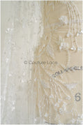 Perlen Braut Spitzenstoff/ Perlenspitze mit 3D-Blumen Off-White/ Couture Spitzenstoff/ Braut Spitzenstoff// L22-478