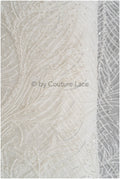 Perlen Spitzenstoff Off-White Silber/ Couture Spitzenstoff mit Perlen/ Braut Spitzenstoff/ Spitze für Brautkleid// L22-496