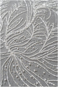 Perlen Spitzenstoff Off-White Silber/ Couture Spitzenstoff mit Perlen/ Braut Spitzenstoff/ Spitze für Brautkleid// L22-496