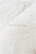 Glitter pearls lace fabric with lines/ Couture lace fabric with pearls/ Couture lace fabric/ Bridal lace// L22-142B