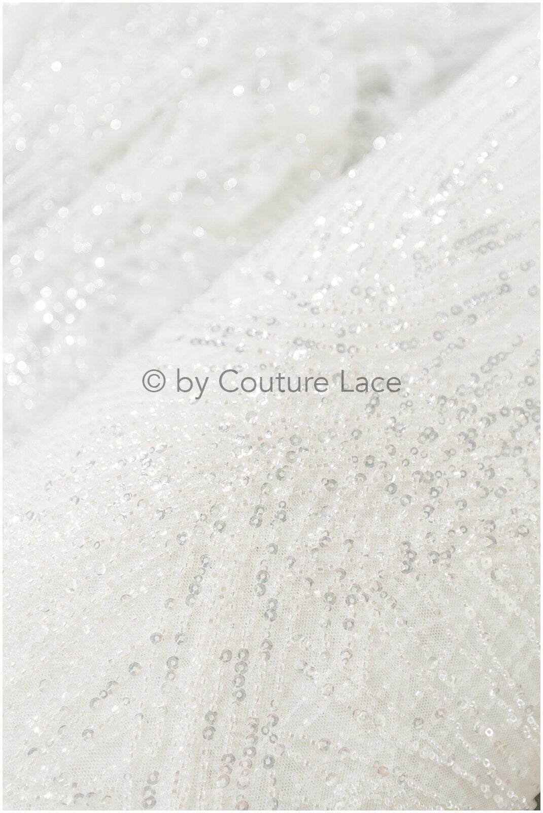 Glitter pearls lace fabric with lines/ Couture lace fabric with pearls/ Couture lace fabric/ Bridal lace// L22-142B