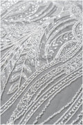 Glitzerperlen Spitzenstoff mit Linien/ Couture Spitzenstoff mit Perlen/ Pallas Couture Spitzenstoff/ Brautspitze// L22-504