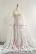 Glitzerperlen Spitzenstoff mit Linien/ Couture Spitzenstoff mit Perlen/ Pallas Couture Spitzenstoff/ Brautspitze// L22-504