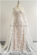 Schwerer Perlen Spitzenstoff Off-White/ Couture Spitzenstoff mit Blumen/ Braut Designer Spitze// L22-505