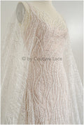 Perlen Spitzenstoff Off-White/ Couture Spitzenstoff/ Braut Spitzenstoff/ Perlen Spitze// L22-509