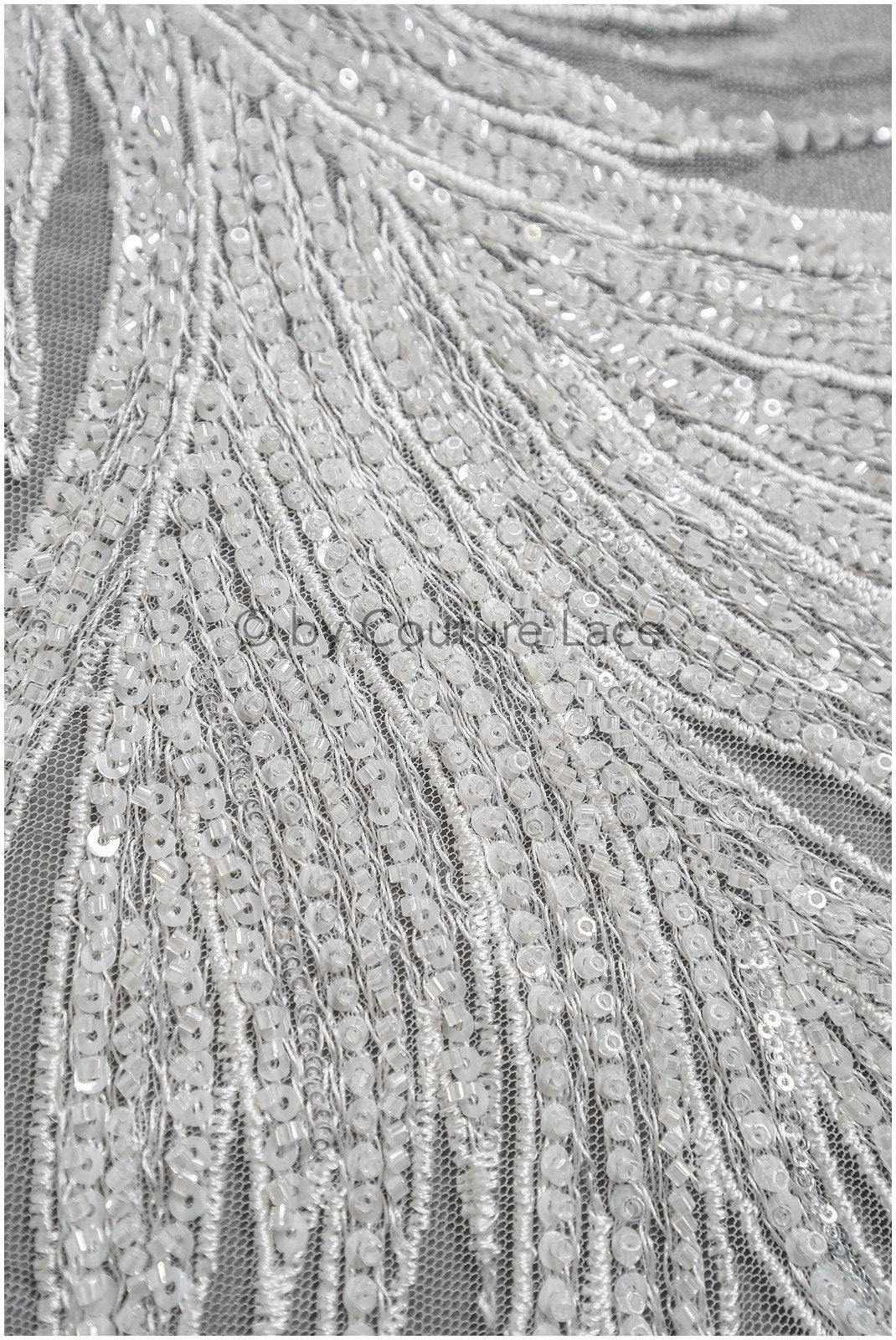 Perlen Spitzenstoff Off-White/ Perlen Spitzenstoff/ Braut Spitze Stoff/ Braut Perlenspitze// L22-510