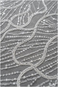 Perlen Spitzenstoff Off-White/ Brautkleid Spitze/ Couture Spitzenstoff/ Perlen Spitze// L22-513
