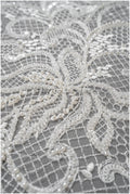 Perlen Spitzenstoff Off-White/ Couture Spitzenstoff/ Brautspitze Stoff mit Perlen/ Perlenspitze// L22-516
