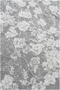 Romantischer Blumen Spitzenstoff/ Blumenspitze Off-White/ Hochzeitskleid Spitze/ Brautblumen Spitzenstoff mit Pailletten// L22-507