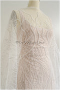 Perlen Spitzenstoff Off-White/ Brautkleid Spitze/ Couture Spitzenstoff/ Perlen Spitze// L22-513