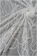 Perlen Spitzenstoff Off-White/ Brautkleid Spitze/ Couture Spitzenstoff/ Perlen Spitze// L22-513
