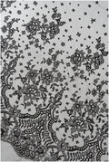 Abendkleid Spitze Stoff/ schwarze Spitze/ florale Abendkleider Spitze/ schwarze Couture Spitze// L22-240BLK