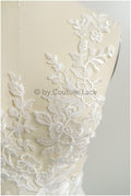 romantischer Blumen-Aufnäher/ Baumwollblumen Applikation/ Hochzeitskleid Spitze Applikation/ Brautblume Applikation// A22-286