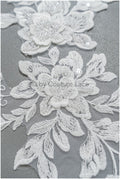 romantischer 3D Blumen Spitzen Aufnäher/ Baumwollblume Applikation/ Brautkleid Spitze Applikation/ Brautblumen Applikation// A22-287