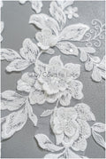 romantischer 3D Blumen Spitzen Aufnäher/ Baumwollblume Applikation/ Brautkleid Spitze Applikation/ Brautblume Applikation// A22-288