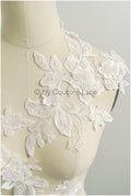 romantischer 3D Blumen Spitzen Aufnäher/ Baumwollblume Applikation/ Brautkleid Spitze Applikation/ Brautblume Applikation// A22-288