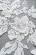 romantischer 3D Blumen Spitzen Aufnäher/ Baumwollblume Applikation/ Brautkleid Spitze Applikation/ Brautblume Applikation// A22-288
