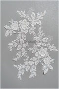 romantischer 3D Blumen Spitzen Aufnäher/ Baumwollblume Applikation/ Brautkleid Spitze Applikation/ Brautblume Applikation// A22-288