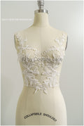 romantische Perlenblumen Spitze Aufnäher/ Baumwollblumen Applikation/ Brautkleid Spitze Applikation// A22-291
