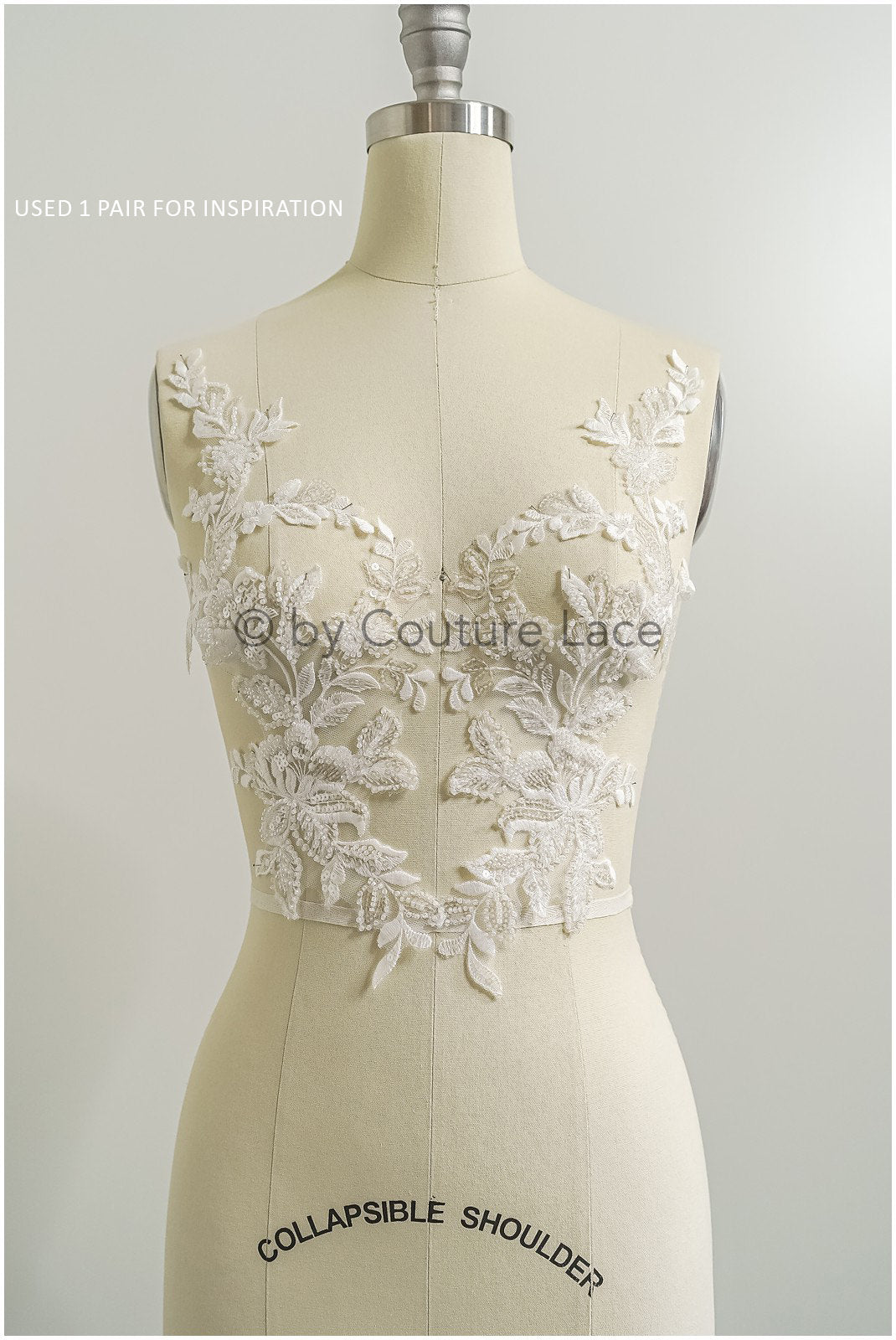 romantische Perlenblumen Spitze Aufnäher/ Baumwollblumen Applikation/ Brautkleid Spitze Applikation// A22-291