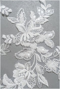 romantische Perlenblumen Spitze Aufnäher/ Baumwollblumen Applikation/ Brautkleid Spitze Applikation// A22-291