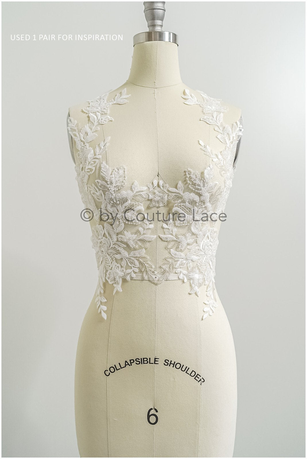 Romantische Perlenblumen Spitze Aufnäher/ Baumwollblume Applikation/ Brautkleid Spitze Applikation/ Brautblume Applikation// A22-292