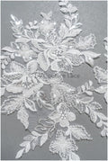 Romantische Perlenblumen Spitze Aufnäher/ Baumwollblume Applikation/ Brautkleid Spitze Applikation/ Brautblume Applikation// A22-292