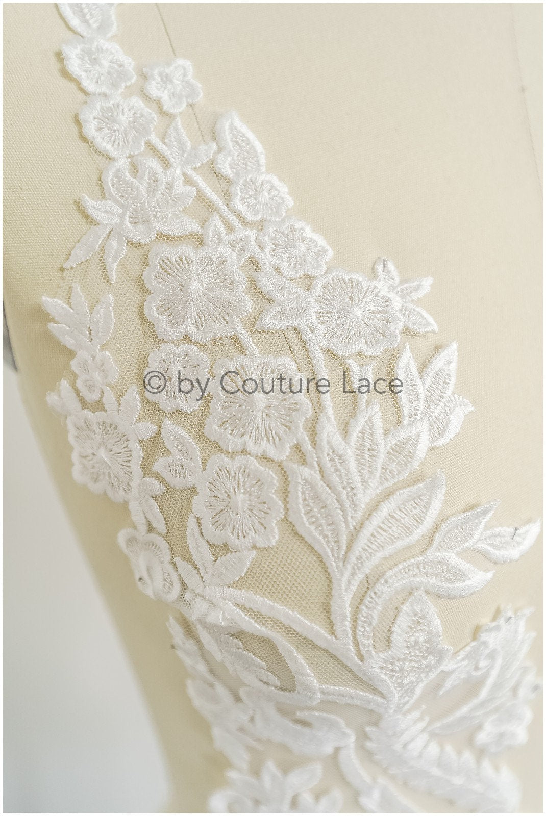 romantische Boho Blumen Spitze Aufnäher/ Baumwolle Blumen Applikation/ Brautkleid Spitzen Applikation// A22-316