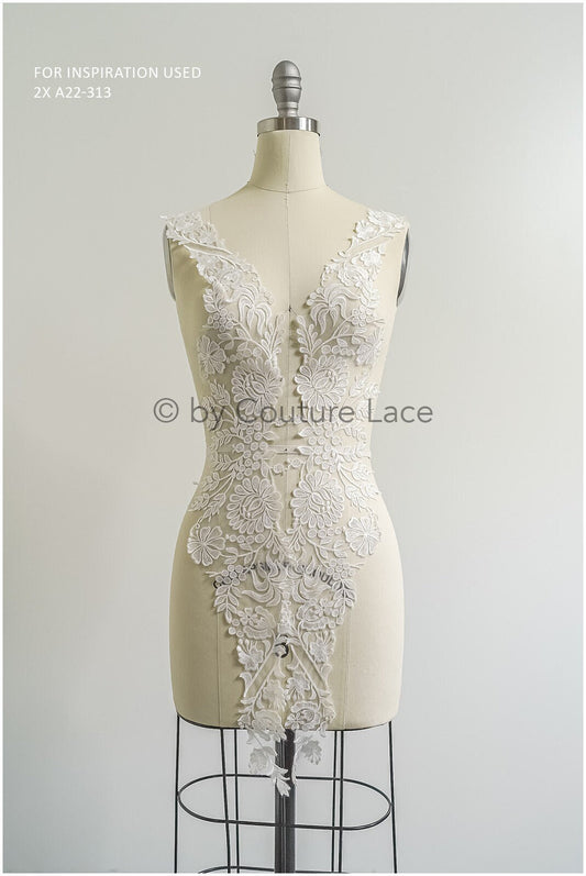 romantischer Boho Spitzengürtel/ Baumwolle Blumen Applikation/ Brautkleid Spitze Applikation// A22-313