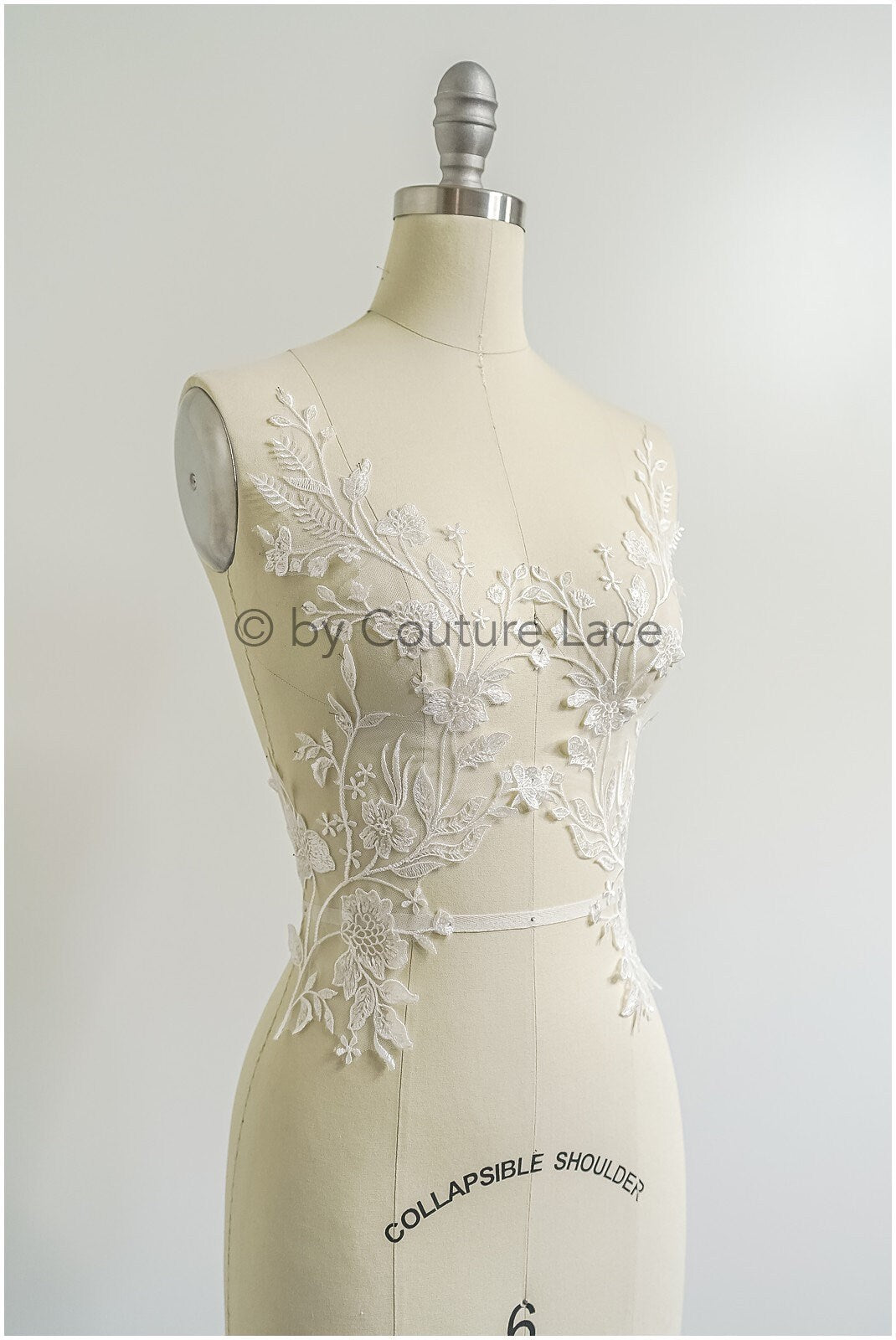 Romantische Wildblumen Spitze Aufnäher/ Baumwollblumen Applikation/ Brautkleid Spitze Applikation// A22-311