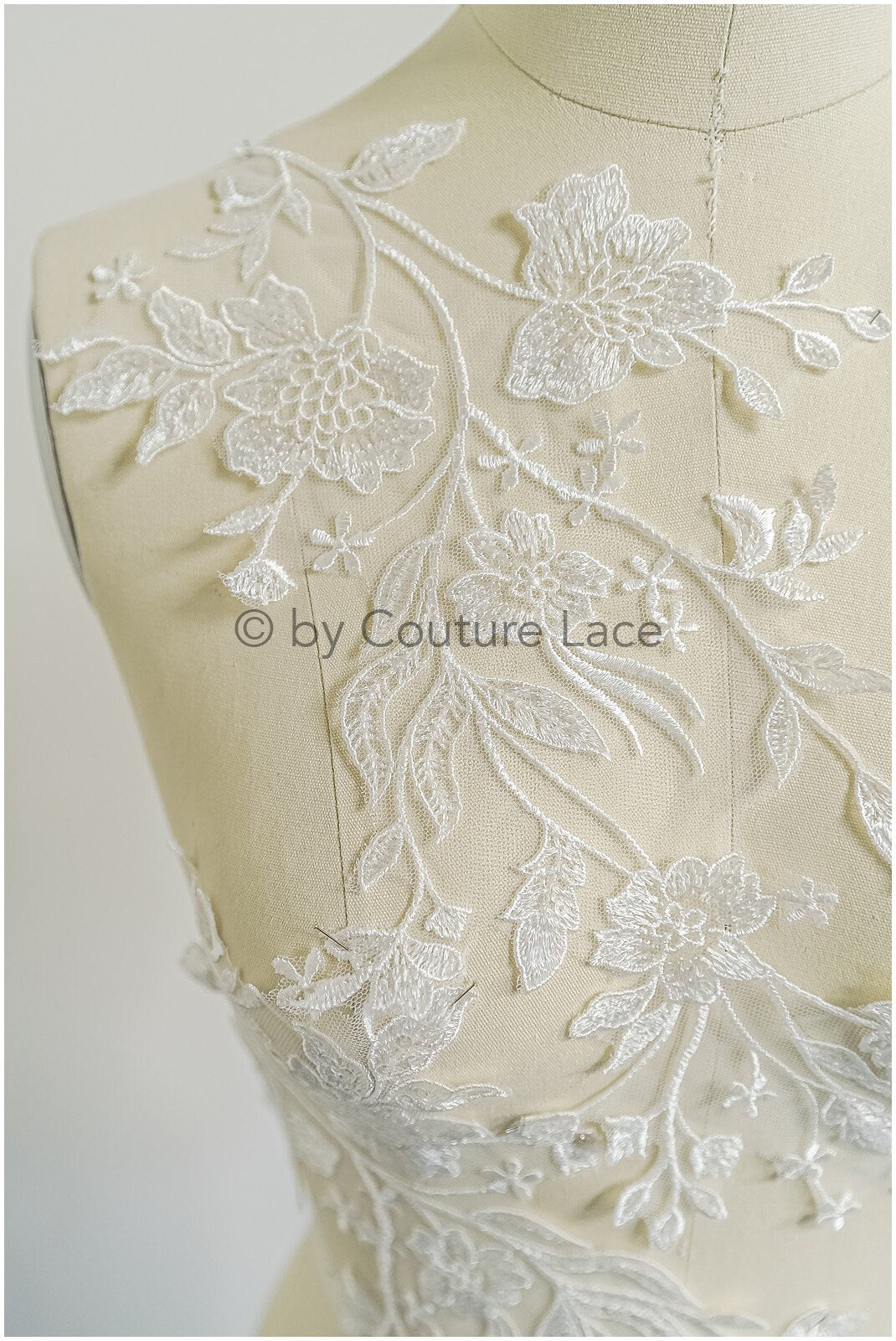 Romantische Wildblumen Spitze Aufnäher/ Baumwollblumen Applikation/ Brautkleid Spitze Applikation// A22-311