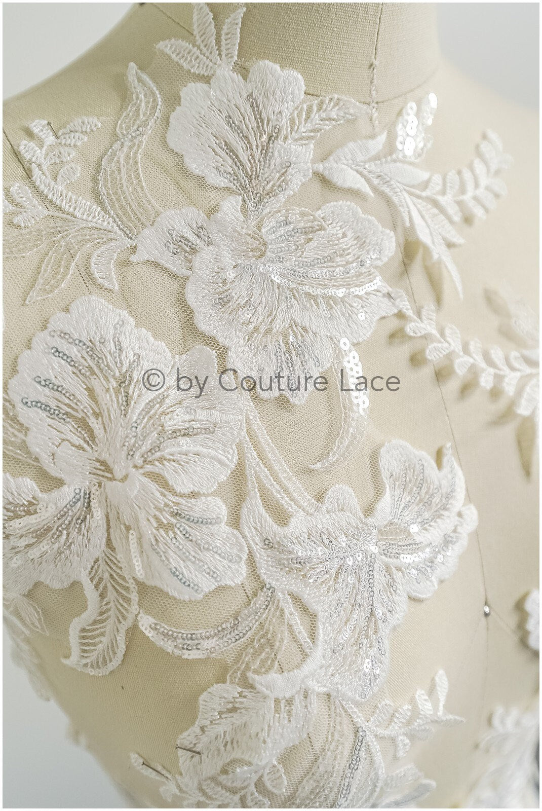 Romantische Wildblumen Spitze Aufnäher/ Baumwolle Blumen Applikation/ Brautkleid Spitze Applikation/ Brautblume Applikation// A22-296