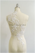 romantische Perlenblüten Spitze Aufnäher/ Baumwollblume Applikation/ Brautkleid Spitzen Applikation/ Brautblumen Applikation// A22-297