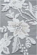 romantische Perlenblüten Spitze Aufnäher/ Baumwollblume Applikation/ Brautkleid Spitzen Applikation/ Brautblumen Applikation// A22-297