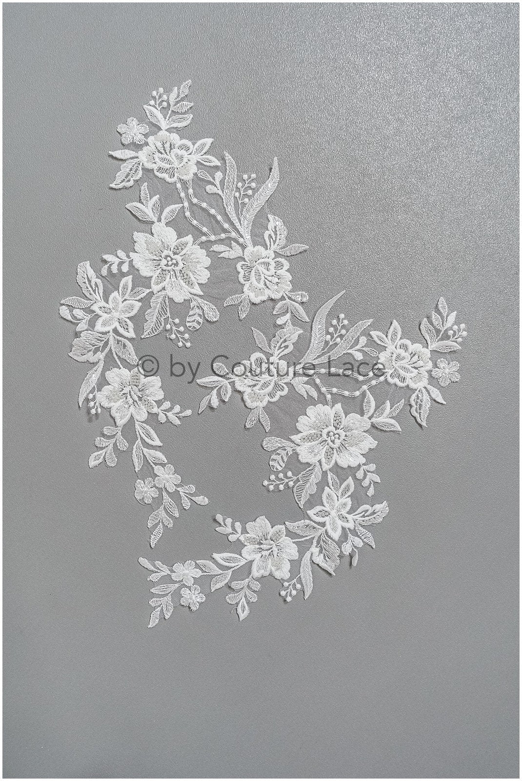 romantische Perlenblüten Spitze Aufnäher/ Baumwollblume Applikation/ Brautkleid Spitzen Applikation/ Brautblumen Applikation// A22-297
