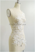 romantische Perlenblumen Spitze Aufnäher/ Baumwollblumen Applikation/ Brautkleid Spitze Applikation/ Brautblume Applikation// A22-298